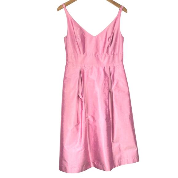 Jenny Yoo | Pink Silk Dress Formal Fit & Flare Dress Bridesmaid Prom 8 - Picture 2 of 12